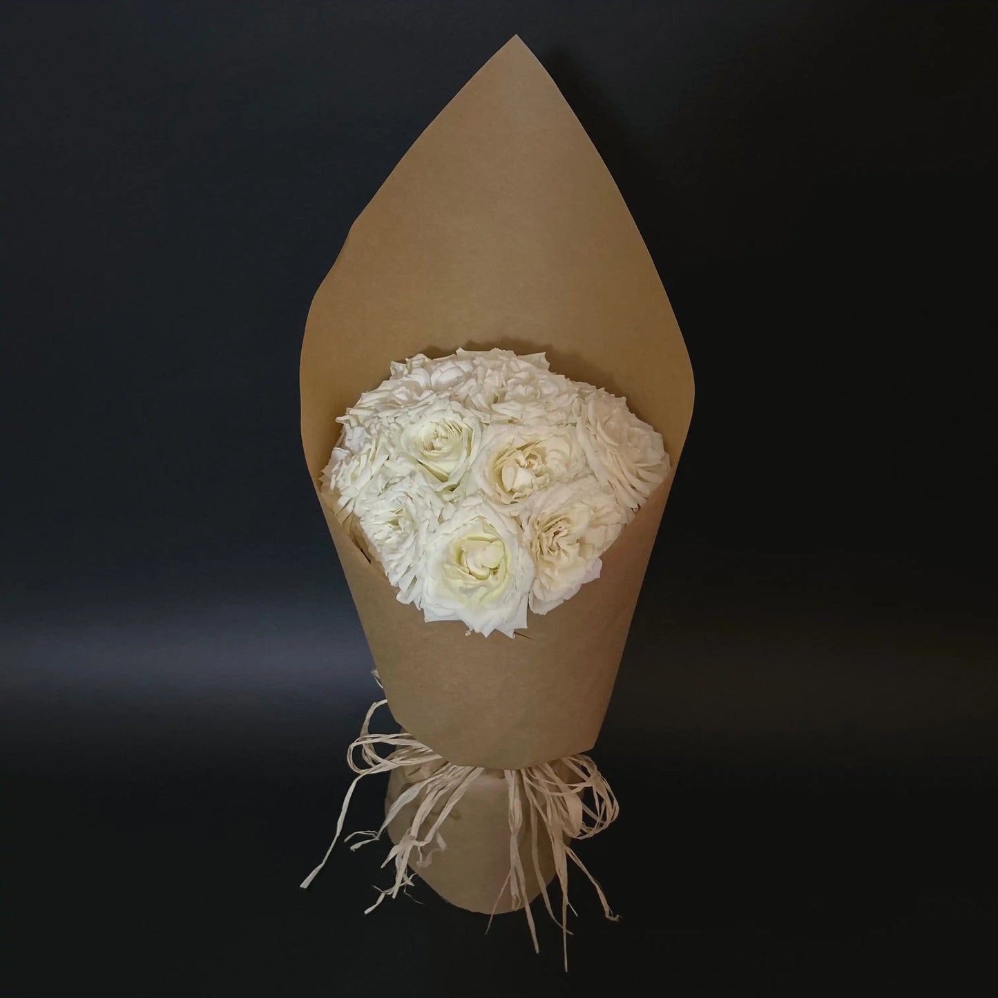 Roses blanches vue du dessus