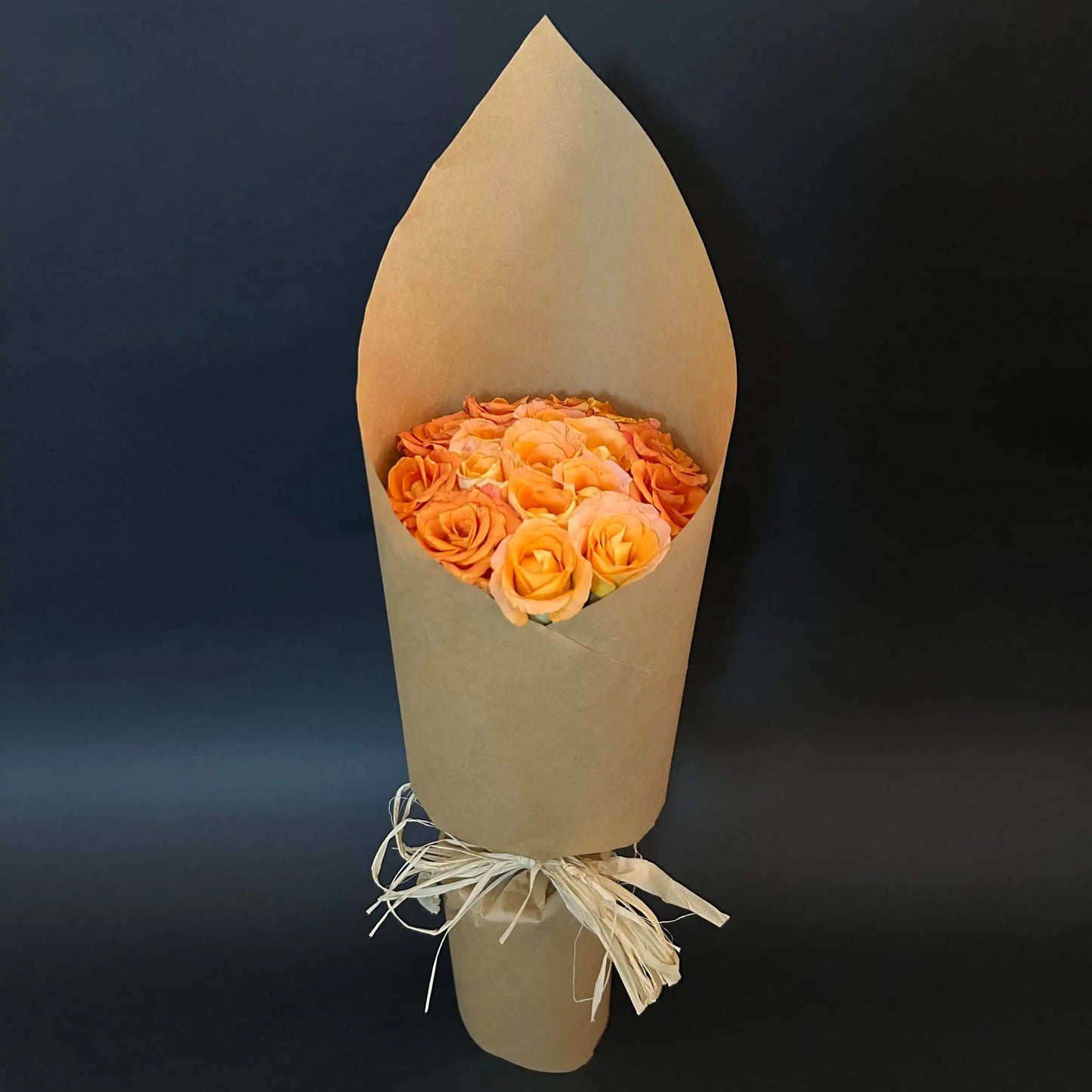 Roses oranges vue plongeante