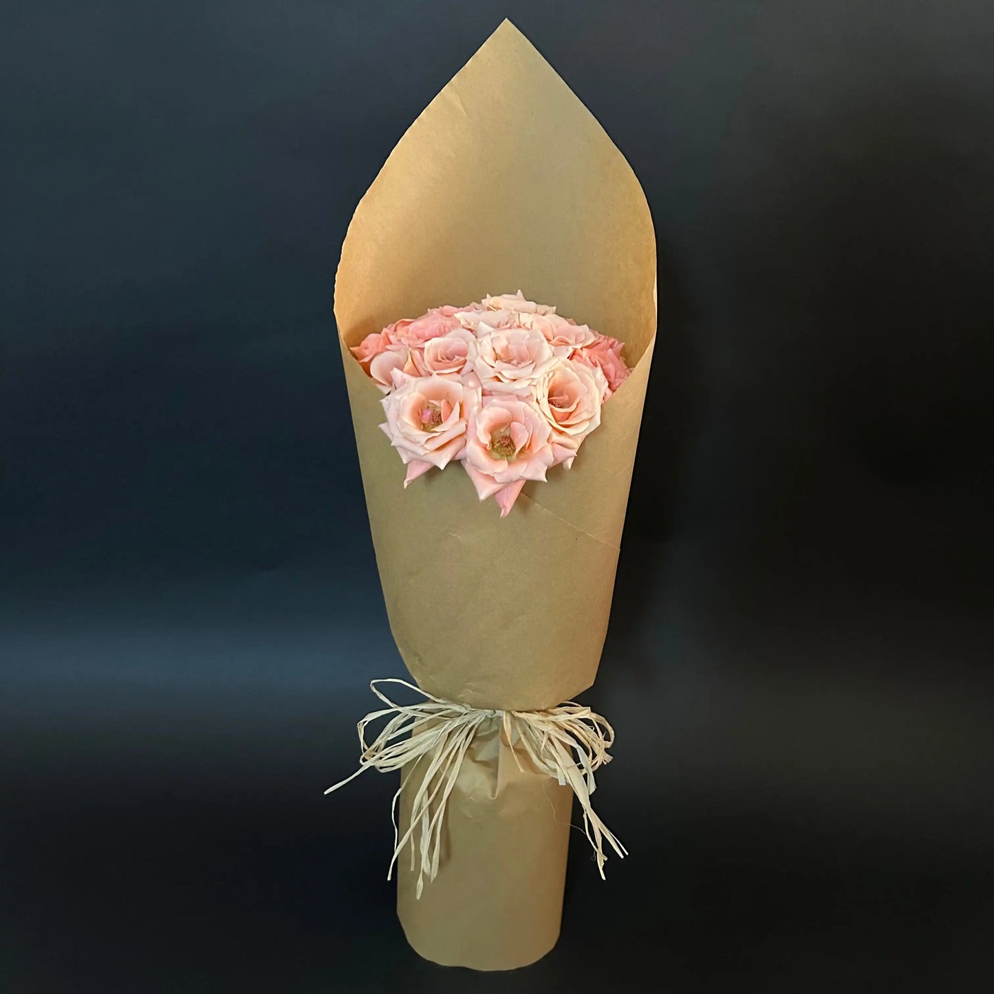 Roses roses claires vue plongeante
